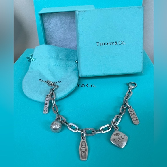 Tiffany & Co. Jewelry - 🔴Authentic TIFFANY & CO Vintage 1837 Sterling Silver 5 Charms Bracelet 🔴